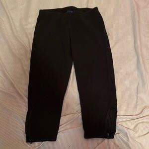 Girls black leggings with ankle zippers